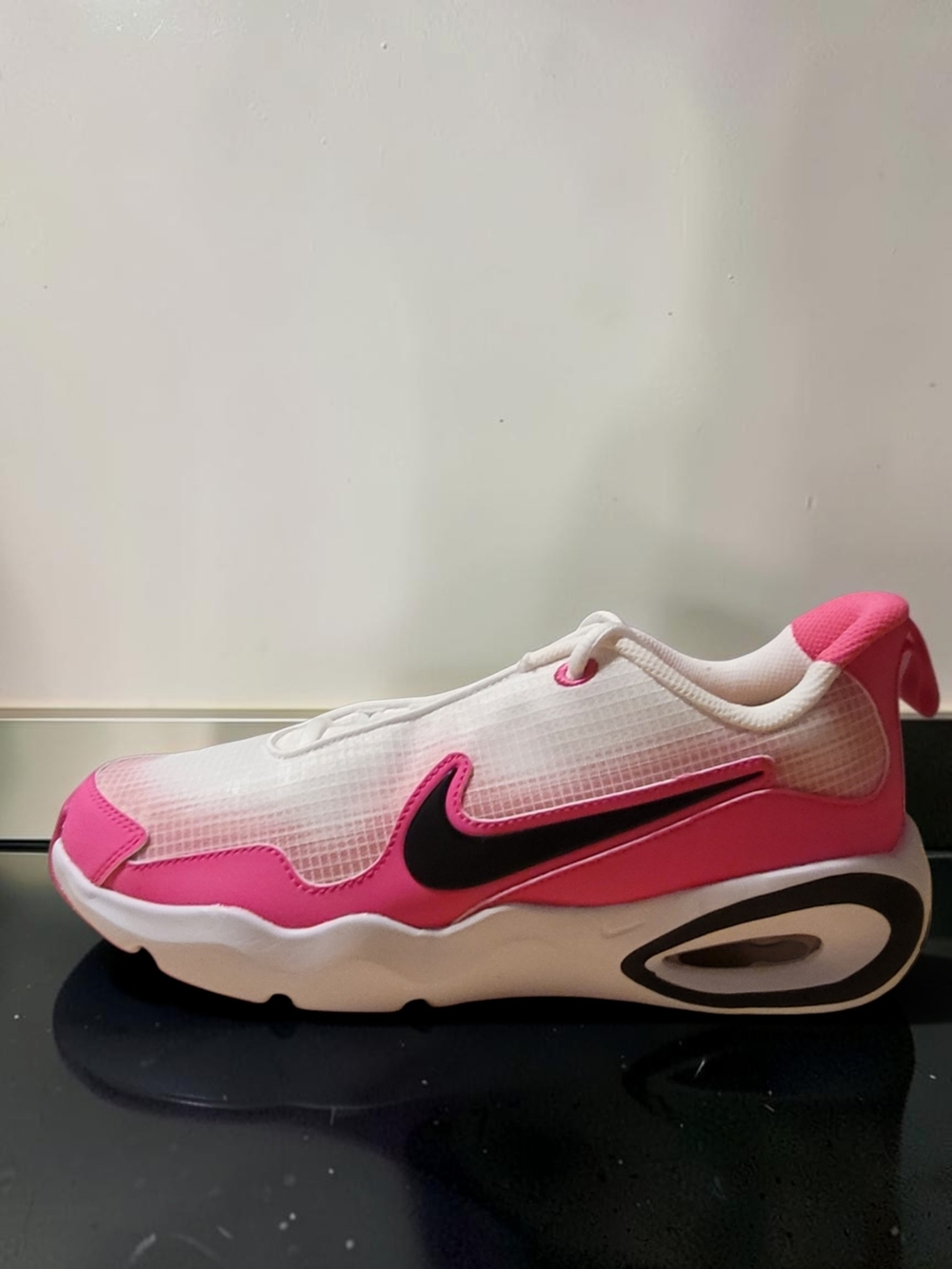 Nike Kid’s White and Pink Air Max Nova Trainer with Black Swoosh